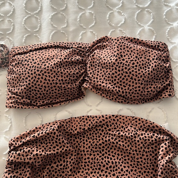 A Pea In The Pod Maternity Cheetah Convertible Two Piece Swimsuit Size L - Picture 2 of 5